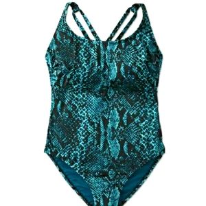 All In Motion Green Snake Print one piece swimsuit